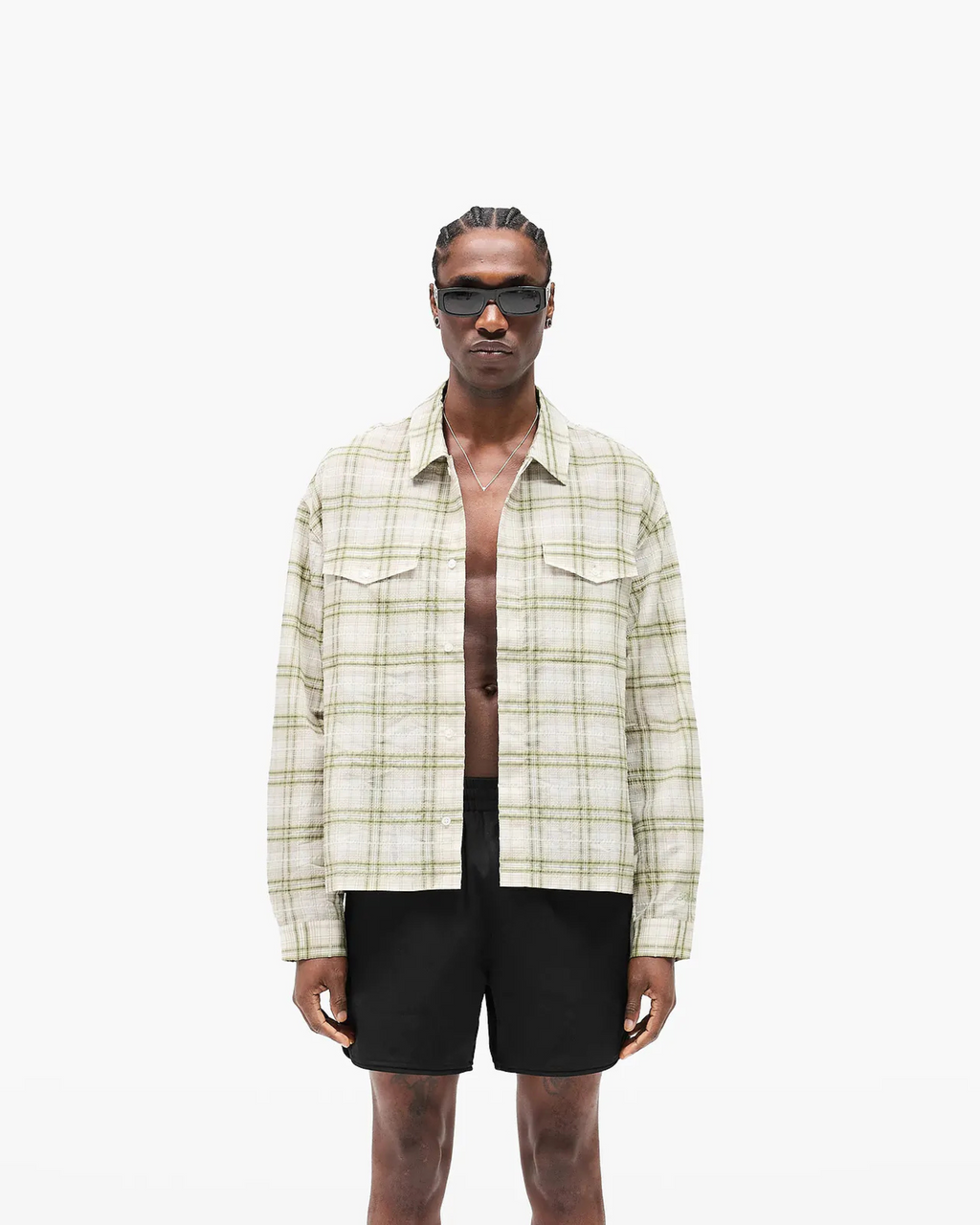 Sheer Long Sleeve Flannel Shirt